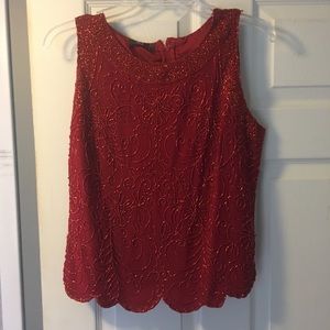 Red Dress Barn Beaded Shell Top
